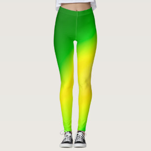 Green Yellow ombre moonlight Double Stripe  Leggings