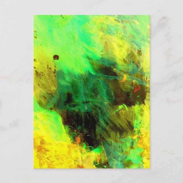 Green Yellow Original Abstract Postcard (Front)