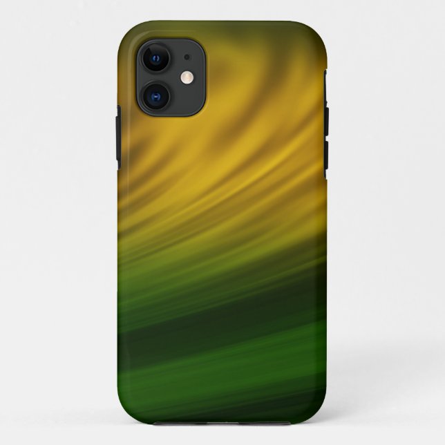 Green, yellow paint brush strokes on iphone cases (Back)