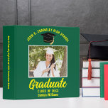Green Yellow Personalized Graduation Photo Album 3 Ring Binder<br><div class="desc">This modern green and yellow custom senior graduation photo album features your high school or college name for the class of 2025. Customize with your graduating year under the chic handwritten script and grad cap for a great personalized graduate binder keepsake gift. Fill with your photos or memorabilia. Add your...</div>
