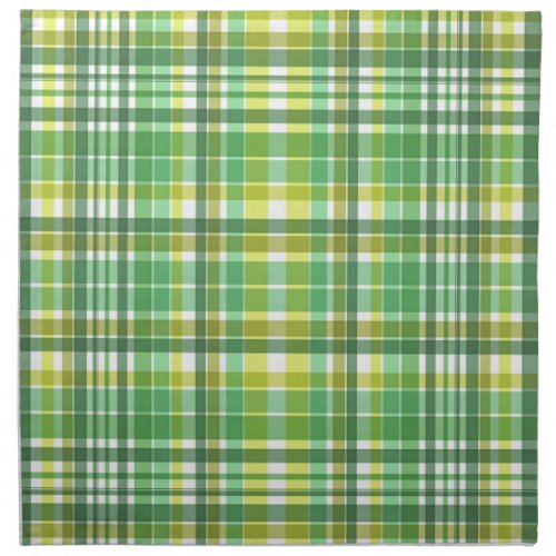 Green Yellow Plaid Design Cloth Napkin