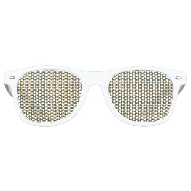 Green Yellow Plaid Pattern Retro Sunglasses (Front)