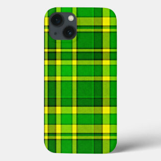 Green Yellow Plaid Tartan iPhone 13 Case