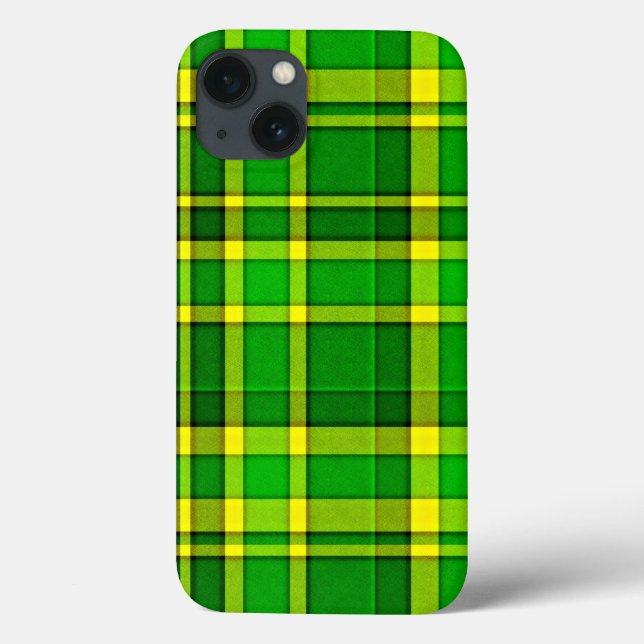Green Yellow Plaid Tartan Case-Mate iPhone Case (Back)