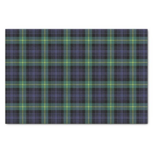 Green Yellow Purple Black Scottish Tartan Plaid Tissue Paper