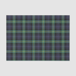 Green Yellow Purple Black Scottish Tartan Plaid Tissue Paper