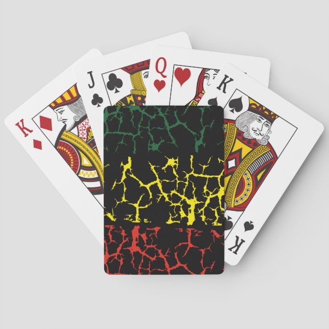 Green Yellow. Red Poker Cards (Back)