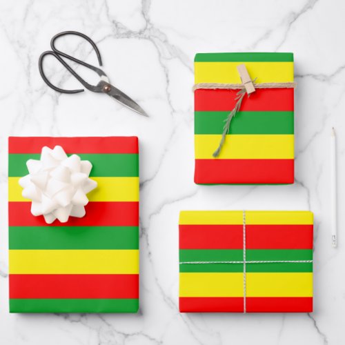 Green Yellow Red Reggae Rasta Wrapping Paper Sheet