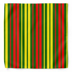 Green Yellow Red Vertical Stripes Design   Bandana