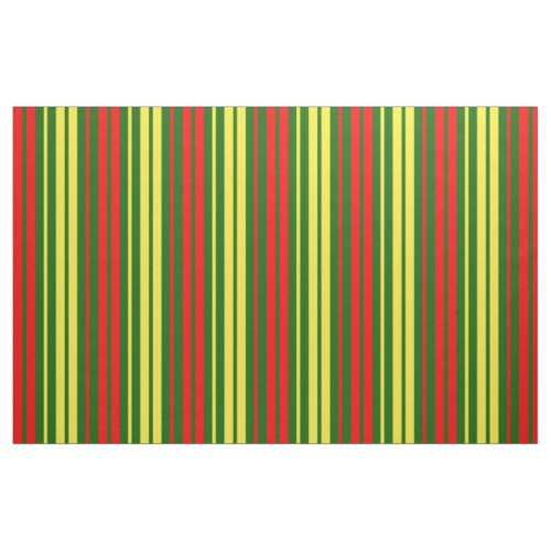 Green Yellow Red Vertical Stripes Design   Fabric