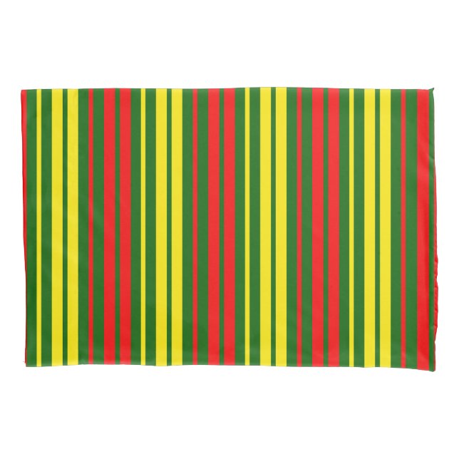 Green Yellow Red Vertical Stripes Design   Pillow Case (Front)