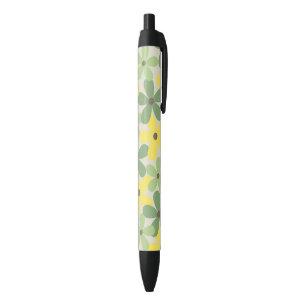 Green Yellow Retro Y2K 70s Flower Pattern Pen
