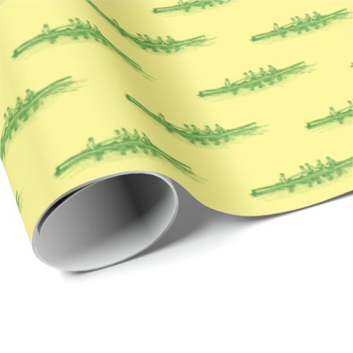 Green Yellow Rowing Rowers Crew Team Water Sports Wrapping Paper