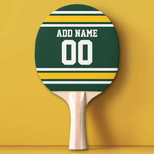 Green Yellow Sports Football Jersey Name Number Ping Pong Paddle