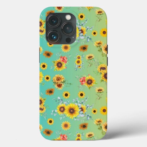 Green Yellow Springtime Sunflower Phone Case