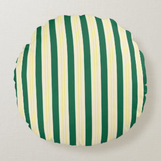Green & Yellow Striped Coastal Throw Pillow