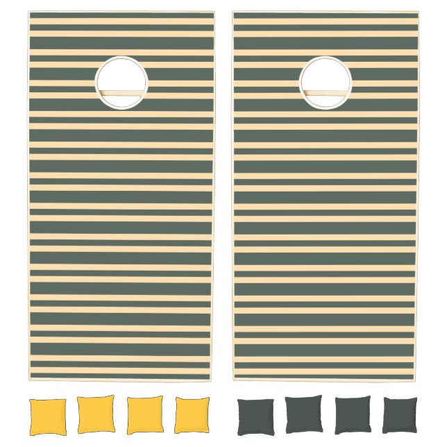 Green Yellow Stripes Pattern Cornhole Set (Set)