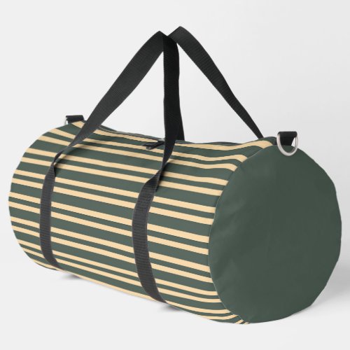 Green Yellow Stripes Pattern Large Duffle Bag