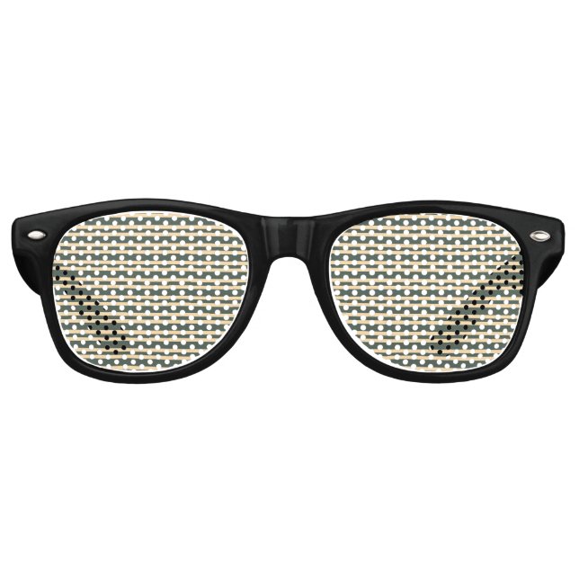 Green Yellow Stripes Pattern Retro Sunglasses (Front)
