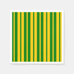 Green Yellow Stylish Stripes Pattern Design Napkins