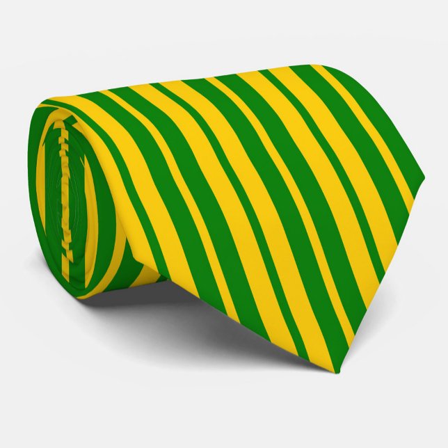 Green Yellow Stylish Stripes Pattern Design  Neck Tie (Creator Uploaded)