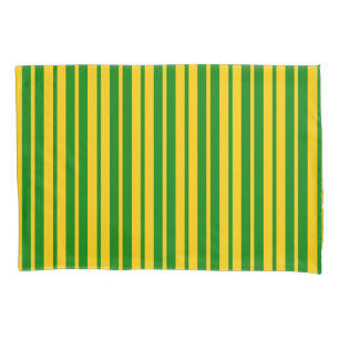 Green Yellow Stylish Stripes Pattern Design Pillow Case