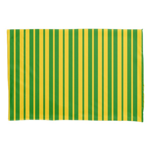 Green Yellow Stylish Stripes Pattern Design  Pillow Case (Front)