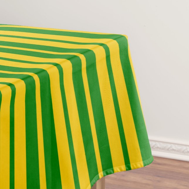 Green Yellow Stylish Stripes Pattern Design  Tablecloth (Creator Uploaded)