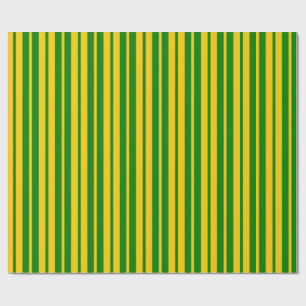 Green Yellow Stylish Stripes Pattern Design  Wrapping Paper