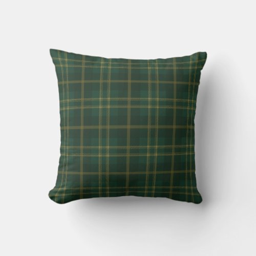 Green Yellow Tartan Plaid Pattern Throw Pillow