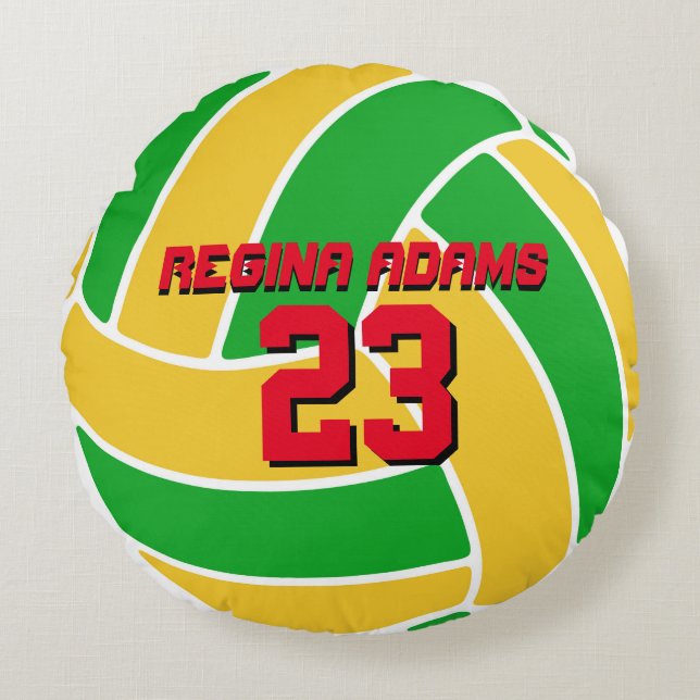 Green Yellow Volleyball Sports Team Brazil Pillow (Front)