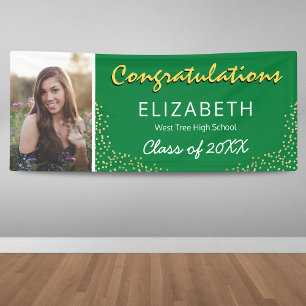 Green Yellow White 2026 Graduation Photo Banner
