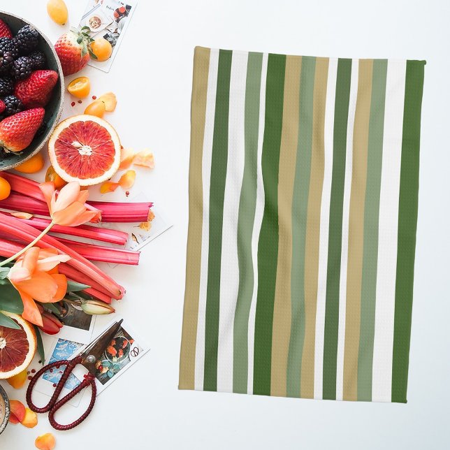 Green Yellow White Stripes Kitchen Towel (Creator Uploaded)