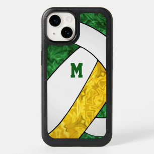 green yellow white team colors girls volleyball OtterBox iPhone 14 case