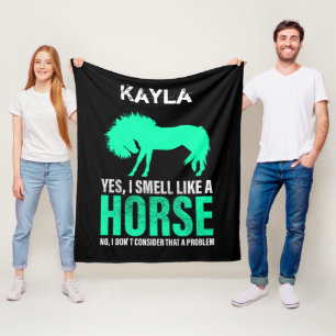 Green Yes I Smell Like A Horse Personalized Fleece Blanket