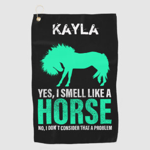 Green Yes I Smell Like A Horse Personalized Golf Towel
