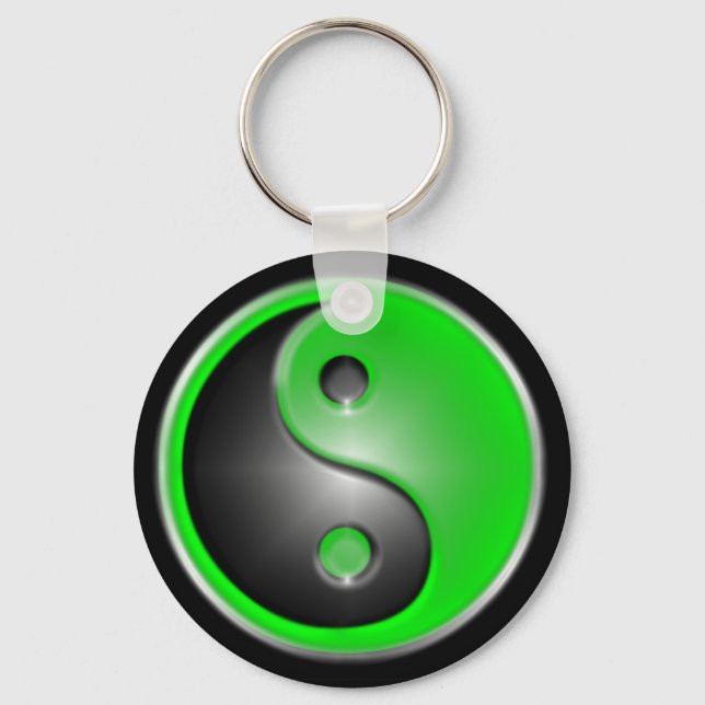 green yin and yang keychain (Front)