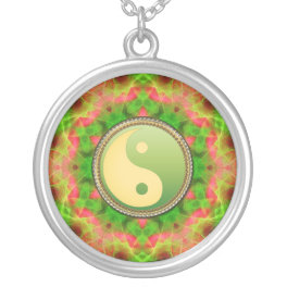 Green Yin Yang Geometric Aura Necklace