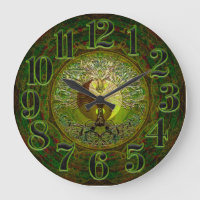 Green Yin Yang Large Clock