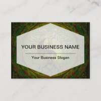 Green Yin Yang Mandala with Tree of Life Business Card