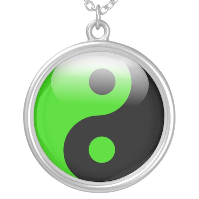 Green Yin Yang necklace (Front)