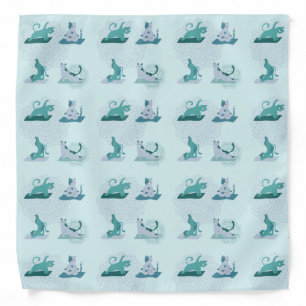 Green Yoga Cats Bandana