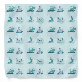 Green Yoga Cats Bandana