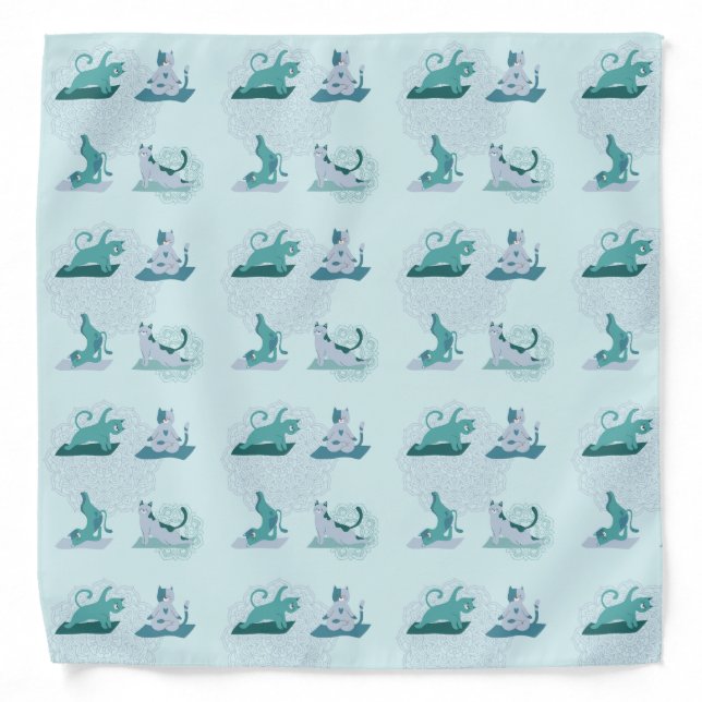 Green Yoga Cats Bandana (Front)