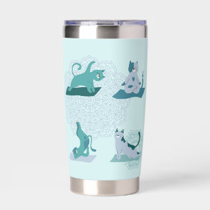 Green Yoga Cats Insulated Tumbler