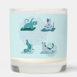 Green Yoga Cats Scented Candle