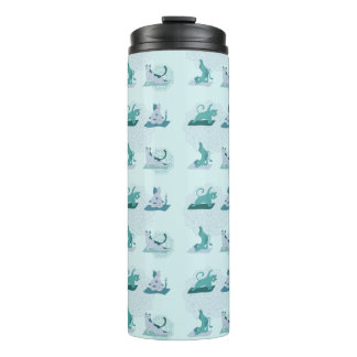 Green Yoga Cats Thermal Tumbler