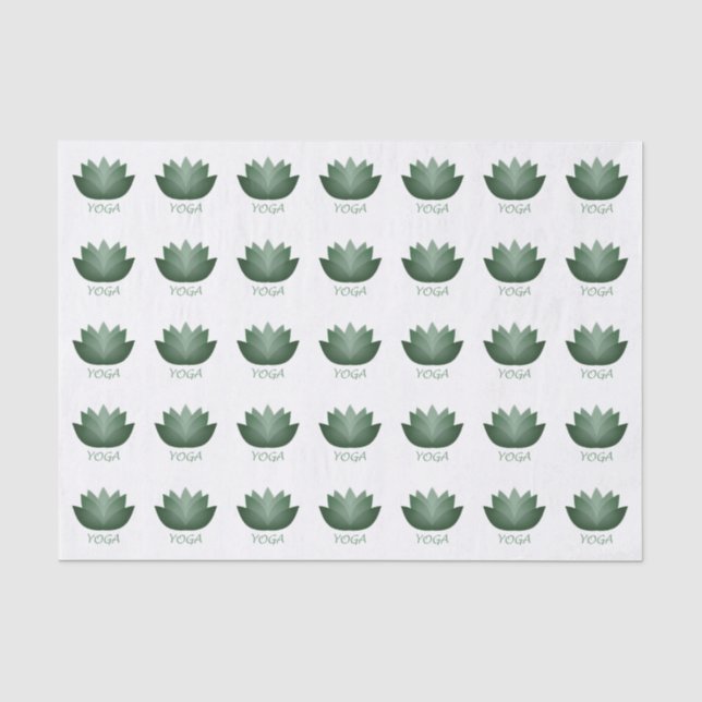 Green Yoga Lotus Flower Tissue Paper (Front)