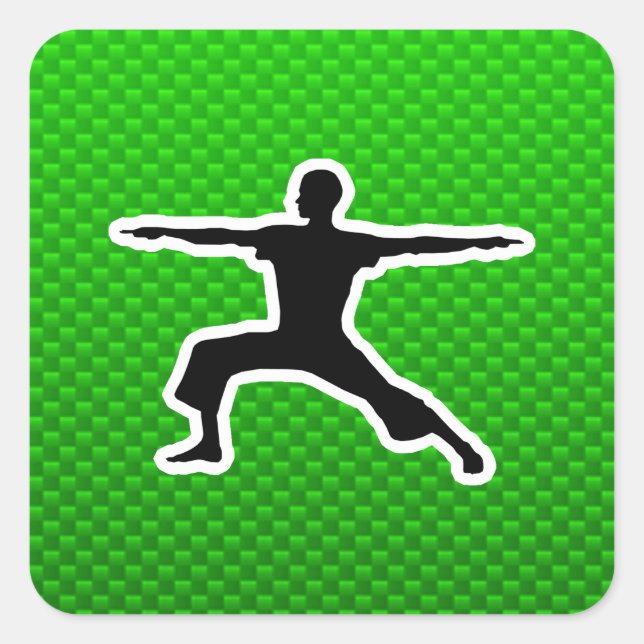 Green Yoga Square Sticker (Front)