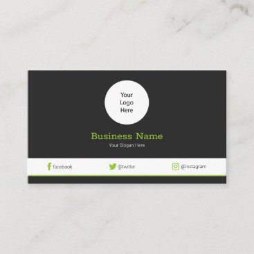 Green Your Logo Modern Social Media Profile Business Card